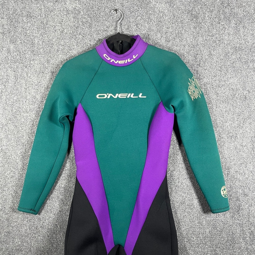 O'NEILL Women's Size 12 Full Wetsuit Reactor 3/2 mm Back Zip Color Block EUC